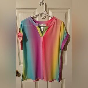 Dear Scarlett colorful top NWOT